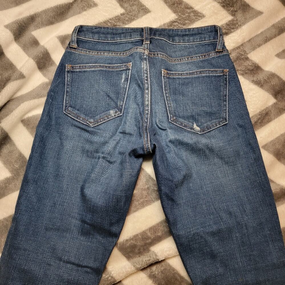 Topshop Moto Petite Lucas Jeans 24P Cropped Distressed Ripped Denim - Picture 11 of 12